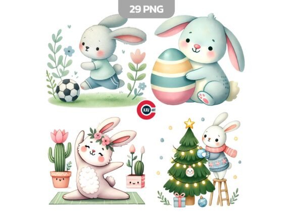 Download Cute Bunny Playful Nursery Bunny Clipart - Nursery bunny Collection