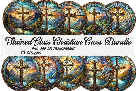 Download Stained Glass Christian Cross Bundle - Premium Bundle